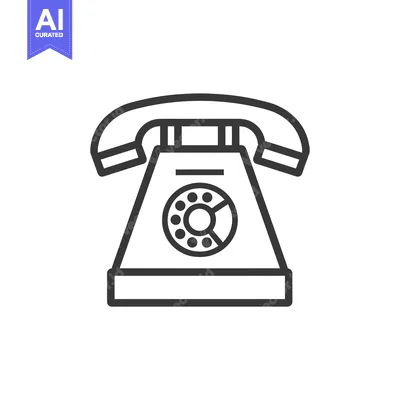 Aset premium populer: Outline Illustration of a Retro Rotary Phone