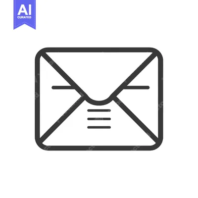 Aset desain premium: Outline illustration of a sealed envelope with three horizontal lines