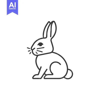 Aset premium populer: Outline illustration of a seated rabbit