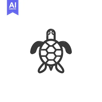 Outline Illustration of a Sea Turtle