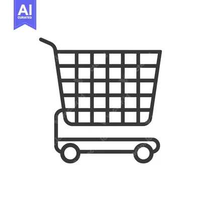 Aset desain premium: Outline illustration of a shopping cart