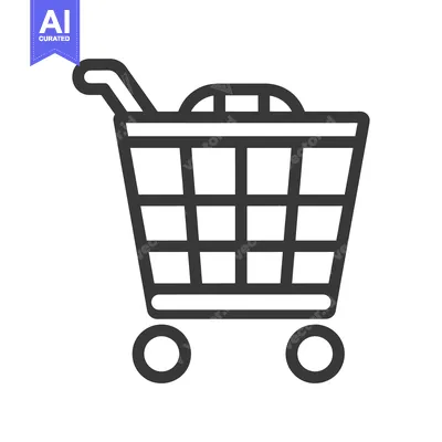 Premium design asset: Outline Illustration of a Shopping Cart