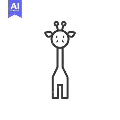 Aset premium populer: Outline Illustration of a Simple Cartoon Giraffe