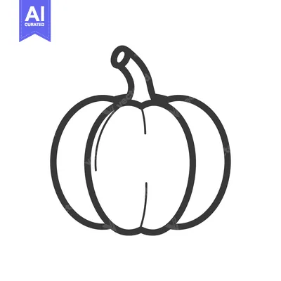 Popular premium asset: Outline illustration of a simple pumpkin