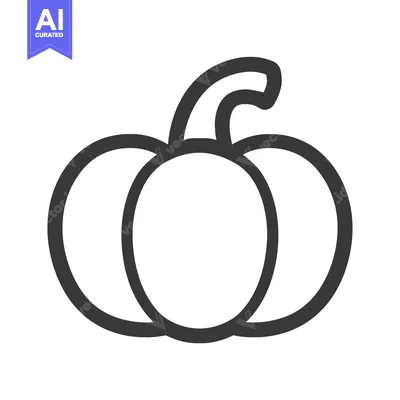 Aset premium populer: Outline Illustration of a Simple Pumpkin