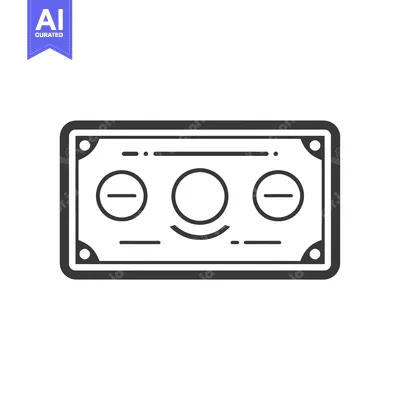 Aset desain premium: Outline illustration of a single banknote