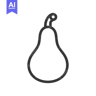 Aset desain premium: Outline Illustration of a Single Pear