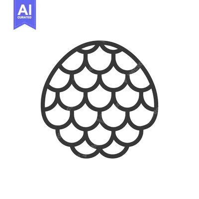Aset desain premium: Outline illustration of a single pine cone
