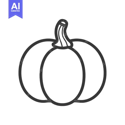 Popular premium asset: Outline illustration of a single pumpkin