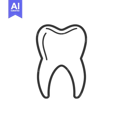 Aset premium populer: Outline illustration of a single tooth