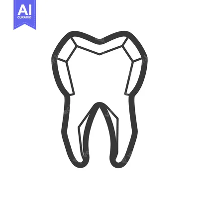 Aset desain premium: Outline Illustration of a Single Tooth