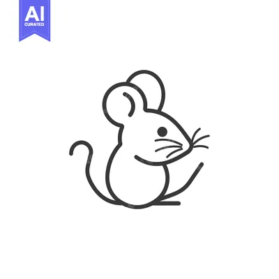 Aset premium populer: Outline Illustration of a Sitting Mouse