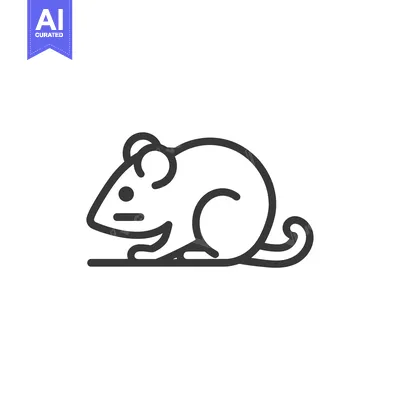 Aset premium populer: Outline Illustration of a Sitting Mouse
