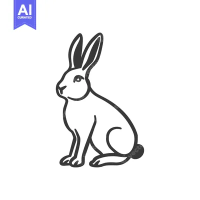 Popular premium asset: Outline Illustration of a Sitting Rabbit