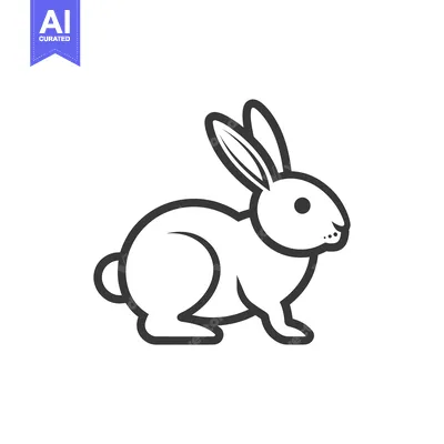 Aset desain premium: Outline Illustration of a Sitting Rabbit
