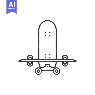 Outline Illustration of a Skateboard