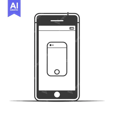 Aset premium populer: Outline illustration of a smartphone on a white background