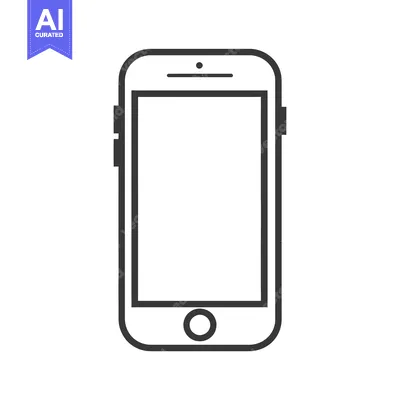 Aset premium populer: Outline Illustration of a Smartphone with a Blank Screen
