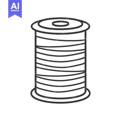 Popular premium asset: Outline illustration of a spool of thread