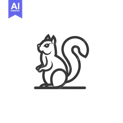 Popular premium asset: Outline Illustration of a Squirrel with a Long Tail