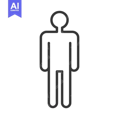 Premium design asset: Outline Illustration of a Standing Person