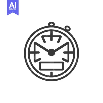 Aset desain premium: Outline illustration of a stopwatch with two buttons