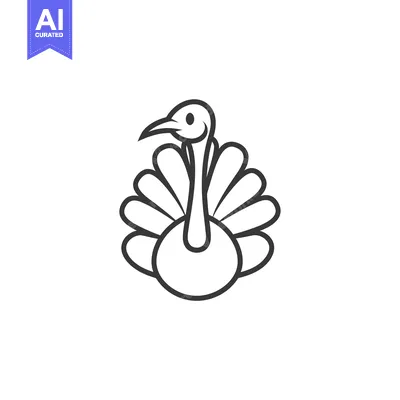 Aset premium populer: Outline Illustration of a Thanksgiving Turkey