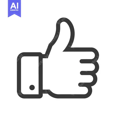 Aset desain premium: Outline illustration of a thumbs up gesture