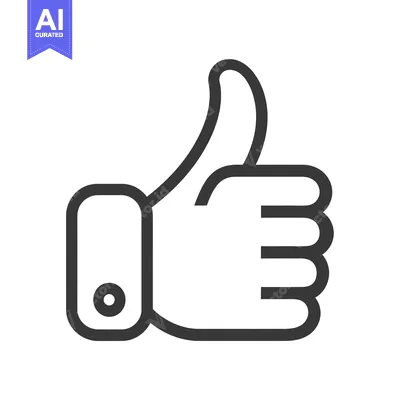Aset premium populer: Outline Illustration of a Thumbs Up Hand Gesture