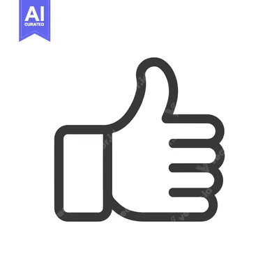 Premium design asset: Outline Illustration of a Thumbs Up Hand Gesture