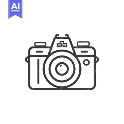 Premium design asset: Outline Illustration of a Traditional Camera