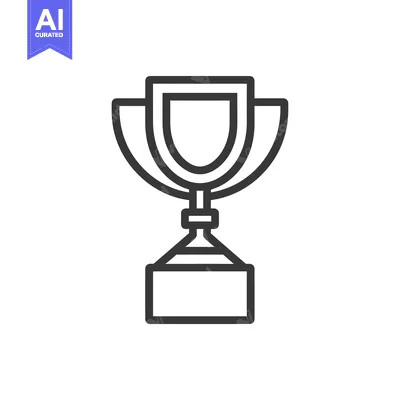 Outline Illustration of a Trophy Cup with a Base