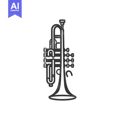 Outline Illustration of a Trumpet