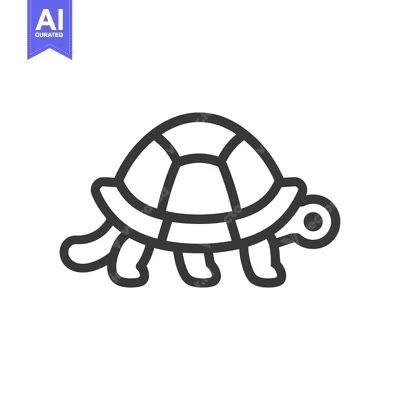 Outline Illustration of a Turtle Walking