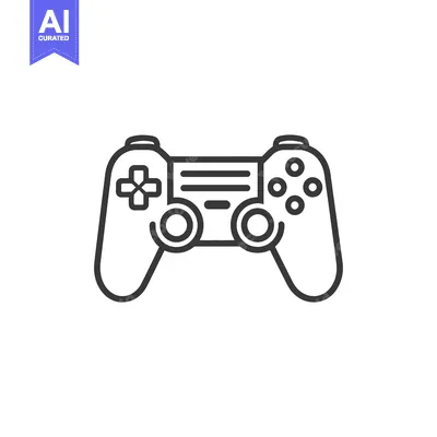 Outline Illustration of a Video Game Controller