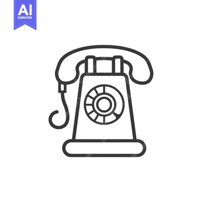 Aset premium populer: Outline Illustration of a Vintage Rotary Phone