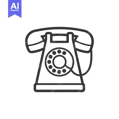 Aset desain premium: Outline Illustration of a Vintage Rotary Phone