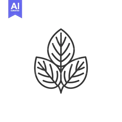 Aset premium populer: Outline Illustration of Three Simple Leaves