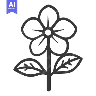 Popular premium asset: A simple black line drawing showing a blooming flower