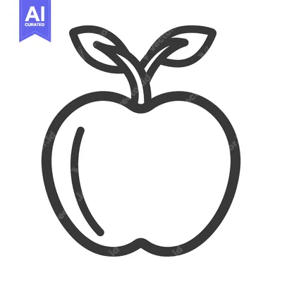 Popular premium asset: A simple graphic black and white drawing of an apple