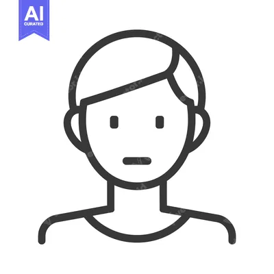 Aset desain premium: A simple graphic icon depicting the front view of a person
