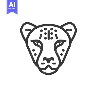 Outline of a Cheetah's Head with Spots