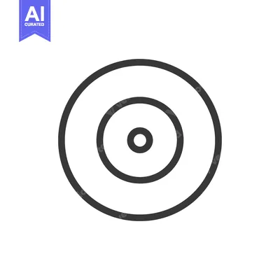 Aset desain premium: Outline of a circular target with concentric circles