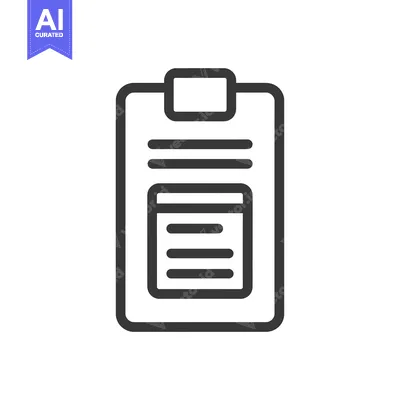 Aset premium populer: Outline of a clipboard with a document inside