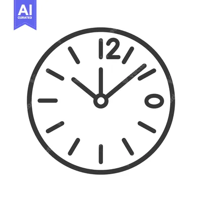 Aset desain premium: Outline Of A Clock Face With Hands At 12 Oclock 19917