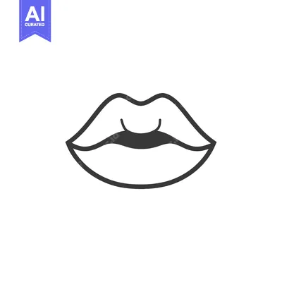 Outline of a Closed Mouth with Lips