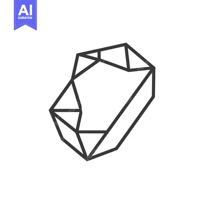 Aset premium populer: Outline of a geometrically-shaped gem or diamond