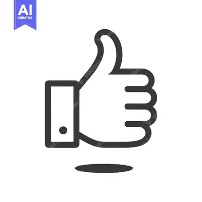 Outline of a hand giving a thumbs up gesture