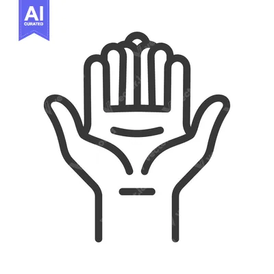 Aset desain premium: Outline of a Hand Holding a Crown