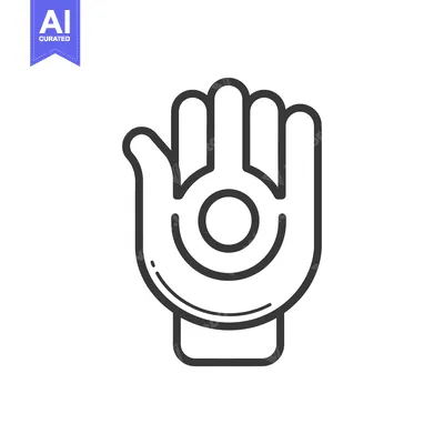 Aset desain premium: Outline of a Hand with a Circle Inside